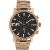 OOZOO Quarzuhr Oozoo Herren Armbanduhr roségold Analog, Herrenuhr rund, groß (ca. 45mm) Edelstahlarmband, Elegant-Style von Oozoo