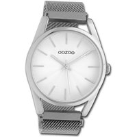 OOZOO Quarzuhr Oozoo Unisex Armbanduhr Timepieces, Damen, Herrenuhr Metallarmband silber, rundes Gehäuse, groß (ca. 40mm) von Oozoo