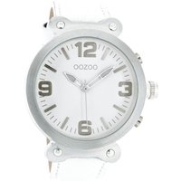 OOZOO Quarzuhr Oozoo Unisex Armbanduhr Vintage Series, Damen, Herrenuhr rund, groß (ca. 40mm) Lederarmband weiß von Oozoo