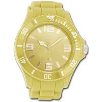 OOZOO Quarzuhr Oozoo Unisex Armbanduhr Vintage Series, Unisexuhr Silikonarmband gelb, rundes Gehäuse, extra groß (ca. 48mm) von Oozoo