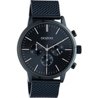OOZOO Quarzuhr Oozoo Unisex Armbanduhr dunkelblau Analog, Damen, Herrenuhr rund, groß (ca. 45mm) Edelstahlarmband, Casual-Style von Oozoo