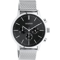 OOZOO Quarzuhr Oozoo Unisex Armbanduhr silber Analog, Damen, Herrenuhr rund, groß (ca. 45mm) Edelstahlarmband, Casual-Style von Oozoo