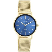 OOZOO Quarzuhr Vintage Damenuhr C20292 Blau Milanaiseband Goldfarben 32 mm von Oozoo