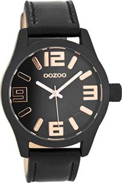 Oozoo Damenuhr mit Lederband 41 MM Black/Schwarz Scratch/Schwarz C7989 von Oozoo