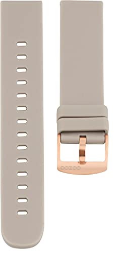 Oozoo Ersatzarmband Uhr 20mm Silikon - Taupe mit roségoldenem Verschluss - Silikonarmband 20mm für Armbanduhren - Ersatzarmband Uhr Damen & Herren - Uhrarmband 20mm Schnellwechselverschluss 419.20 von Oozoo