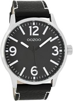 Oozoo Herrenuhr mit Lederband 45 MM Schwarz/Schwarz C7409 von Oozoo