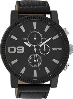 Oozoo Herrenuhr mit Lederband 50 MM Black/Schwarz/Schwarz C10067 von Oozoo