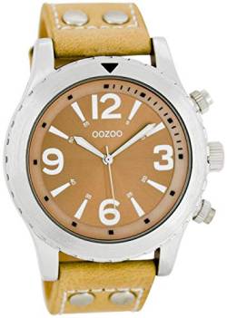 Oozoo Herrenuhr mit Nieten Lederband 45 MM Sand/Sand C6110 von Oozoo