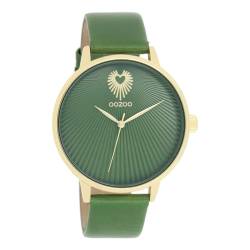 Oozoo - Timepieces Damen Uhr in Green | Armbanduhr Damen mit Lederarmband | Moderne Uhr für Frauen | Edle Analog Damenuhr in rund C11344 (42mm Gehäuse) von Oozoo