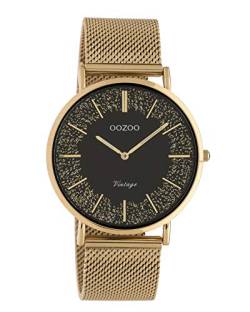 Oozoo Vintage Damenuhr mit Metallband 40 MM Rose/Schwarz Glitzer/Rose C20138 von Oozoo