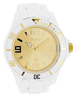 Oozoo XXL Herrenuhr mit Silikonband - C5043 - Weiss/Gold von Oozoo