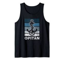 Opa Kapitän Boot Anker Vintage Segler Bootsbesitzer Opitän Tank Top von Opitän Geschenk Opa Kapitän Boot Anker Segler