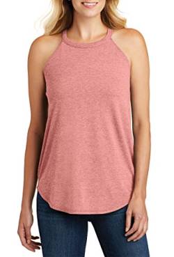 Damen Workout Tank Tops hoher Kragen lockere Passform Yoga Top ärmellos Shirts Kleidung - Pink - Groß von Opna