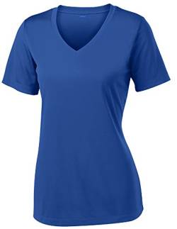 Opna Damen Kurzarm-Shirt, feuchtigkeitsableitend, Sport-Shirt, Größen XS-4XL - Blau - 4X-Groß von Opna