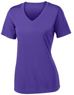 Opna Damen Kurzarm-Shirt, feuchtigkeitsableitend, Sport-Shirt, Größen XS-4XL - Violett - XX-Large von Opna