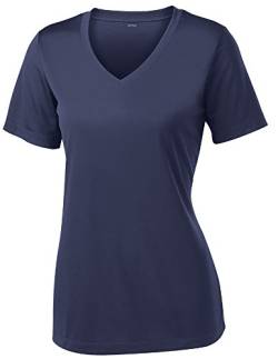 Opna Damen Kurzarm-Shirt, feuchtigkeitsableitend, athletisches Shirt, Marineblau, 3X-Groß von Opna