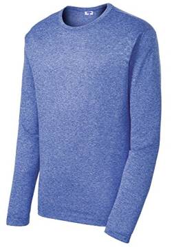 Opna Herren-Langarmshirt, feuchtigkeitsableitend, athletisch - Blau - 3X-Groß von Opna