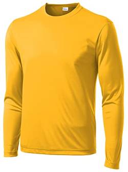 Opna Herren-Langarmshirt, feuchtigkeitsableitend, athletisch - Gold - 4X-Large Hoch von Opna