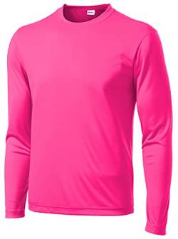 Opna Herren-Langarmshirt, feuchtigkeitsableitend, athletisch - Pink - Klein von Opna