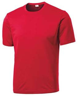 Opna Herren-T-Shirt, kurzärmelig, feuchtigkeitsableitend, normale Größen und XL, rot, XX-Large Hoch von Opna
