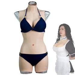 Oppaionaho Silikon-Brustplatte Crossdressing-Kleidungsstück von Mann zu Frau, realistischer Fake-Titten-Bodysuit für Transgender Drag Queen Jumpsuit C-E Cup (Silicone Filler, Color#03, C Cup) von Oppaionaho