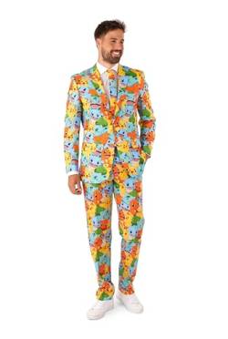 OppoSuits Anzug für Herren - Pokémon™ Nintendo Switch Spielkostüm - schmale Passform - Mehrfarbig - Inklusive Blazer, Hose und Krawatte von OppoSuits