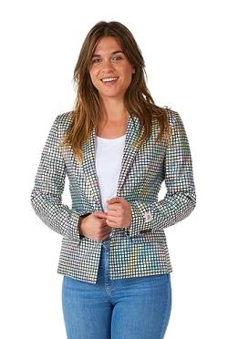 OppoSuits Damen-Blazer - Discoballer-Anzugjacke - Holografisches Silber - Partykostüm von OppoSuits