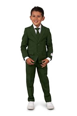 OppoSuits Einfarbiger Anzug für Jungen in Glorious Green - Abschlussball- und Hochzeitsfeier-Outfit - einschließlich Blazer, Hose und Krawatte - Grün von OppoSuits