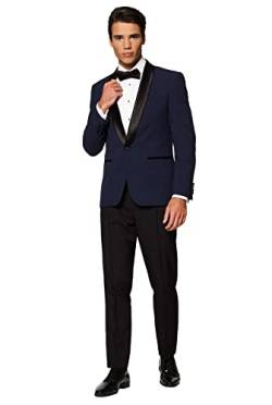 OppoSuits Formales Outfit für Männer - Premium Smoking - Tailliertes Outfit - Blau und Schwarz - Inklusive Blazer, Hose und Fliege von OppoSuits