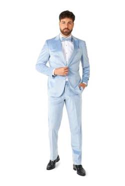 OppoSuits Formales Outfit für Männer - Premium Smoking - Tailliertes Outfit - Blauer Samtdruck - Inklusive Blazer, Hose und Fliege von OppoSuits