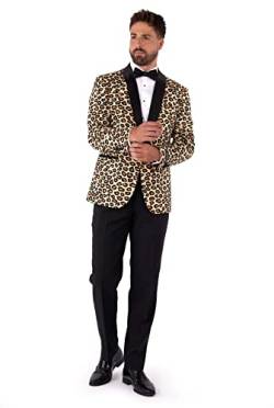 OppoSuits Formales Outfit für Männer - Premium Smoking - Tailliertes Outfit - Jaguar-Druck - Inklusive Blazer, Hose und Fliege von OppoSuits
