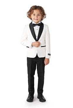 OppoSuits Formelles Outfit für Jungen - Premium Tuxedo Anzug - Tailliertes Outfit - Weiß und Schwarz - Inklusive Blazer, Hose und Fliege von OppoSuits