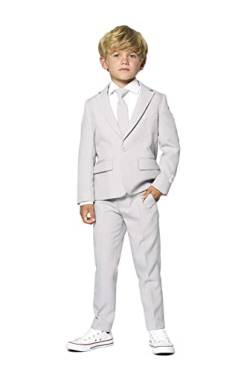 OppoSuits Groovy Grey Einfarbiger Anzug für Jungen - Abschlussball- und Hochzeitsfeier-Outfit - Inklusive Blazer, Hose und Krawatte - Grau von OppoSuits