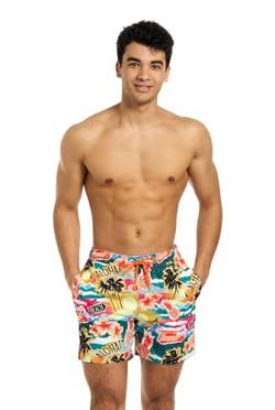 OppoSuits Hawaii Shorts für Männer - Sommer Strand Shorts - Loose Fit - Inklusive Kordelzug - Multicolor von OppoSuits