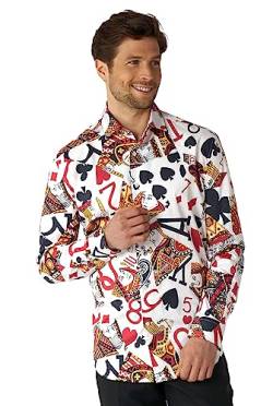 OppoSuits Herren Kreuz König Hemd - Perfekt für Partys - Spielkarten Casino - Inklusive 1 Button-Up Hemd - EU 39 von OppoSuits