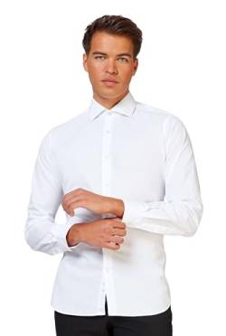 OppoSuits Herren Opposuits Everyday Fitted Button-up Shirt With Long Sleeves For Men Hemd, White Knight, 4XL EU von OppoSuits