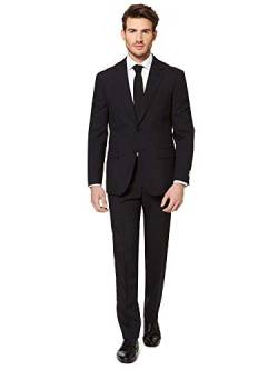 OppoSuits Herren Opposuits Solid Color Party Suits For Men – Black Knight Full Suit: Includes Pants, Jacket And Tie M nneranzug, Black Kngiht, 62 EU von OppoSuits