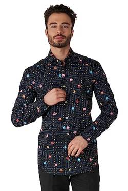 OppoSuits Herren PAC-Man™ Shirt - Retro Gaming Outfit - Inklusive 1 Button-Up Shirt - Schwarz von OppoSuits