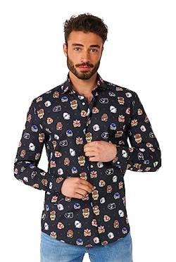 OppoSuits Herren Super Mario™ Bad Guys Shirt - Nintendo Outfit - Inklusive 1 Button-Up Shirt - Schwarz von OppoSuits