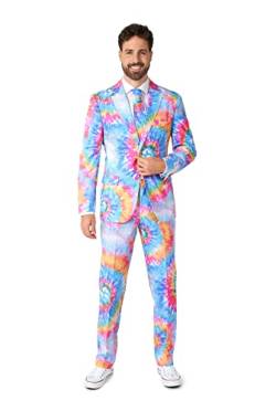 OppoSuits Herrenanzug Mr. Tie Dye - Perfekt für Partys - Rainbow Pride - Inklusive Blazer, Hose und Krawatte von OppoSuits
