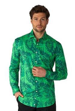 OppoSuits Herrenhemd - Offizielles DC Comics Warner Bros - The Joker â„¢ Button-Down-Hemd - Tailliertes Hemd - Grün von OppoSuits