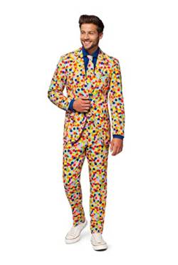 OppoSuits Lustige Verrückt Abschlussball Anzüge für Herren - Komplettes Set: Jackett, Hose und Krawatte,Mehrfarbig,38 von OppoSuits