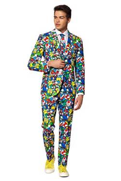 OppoSuits Lustige Verrückt Abschlussball Anzüge für Herren - Komplettes Set: Jackett, Hose und Krawatte,Mehrfarbig,46 von OppoSuits