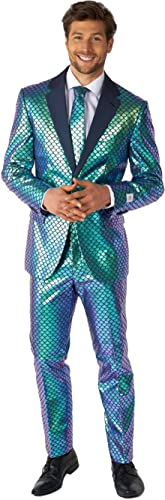 OppoSuits Lustiger Partyanzug für Herren - Fancy Fish - Komplette glänzende Kostüme mit Jacke, Hose und Krawatte - Größe US 38 von OppoSuits