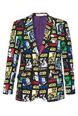 OppoSuits Strong Force - Official Star Wars Blazer - Jacken für Herren in verschiedenen Drucken inkl. Jackett & Krawatte - Größe 56 von OppoSuits