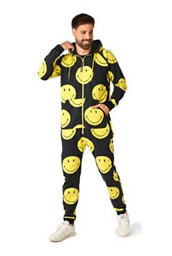 OppoSuits Unisex-Einteiler - offizieller Pyjama und Loungewear in Smiley-Qualität - Schwarz und Gelb - mit 4 Taschen und Zwei-Wege-Reißverschlüssen - Size M von OppoSuits