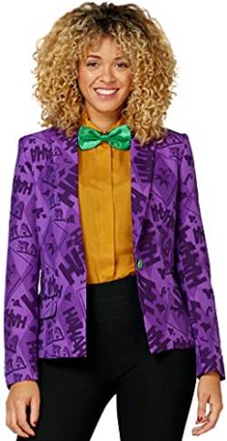 OppoSuits Women's The Joker Blazer - DC Comic Charakter Anzug Jacke - Tailliertes Outfit - Lila - Nur Blazer von OppoSuits