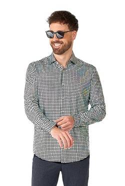 Opposuits Herren Hemd - Partyhemd - Karneval & Festival Outfit - Inklusive 1 Button Up Shirt, Shirt Ls Discoballer, Mittel von OppoSuits