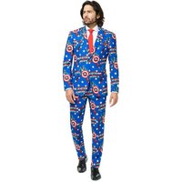 Opposuits Kostüm Marvel Captain America, Lizenzierter Marvel-Anzug - einmal angeguckt und man sieht nur noch St von Opposuits