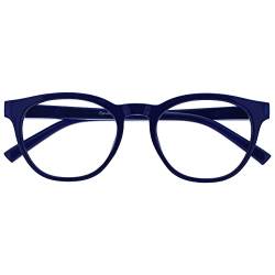 Opulize Blu-Brille Blaulichtfilter Cool Rund Rahmen Federscharniere Verbessern Den Schlaf Computerbrille Gaming Entspiegelt Blau Herren Damen B5-3 +0.00 von Opulize